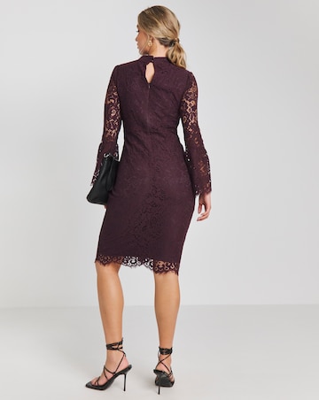 Joanna Hope High Neck Lace Midi Dress