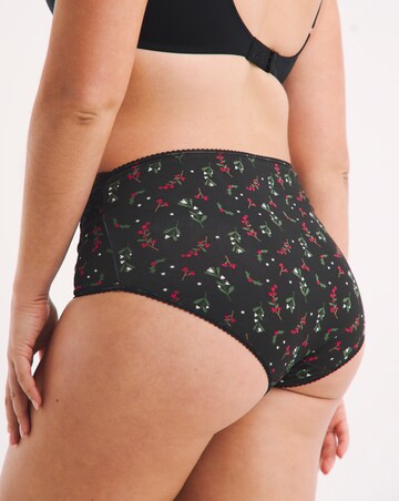 Pretty Secrets 5 Pack Lace Top Full Fit Brief Knickers - Christmas