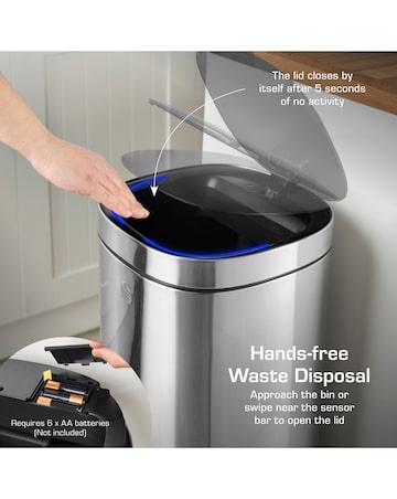 Swan 30L Square Sensor Bin
