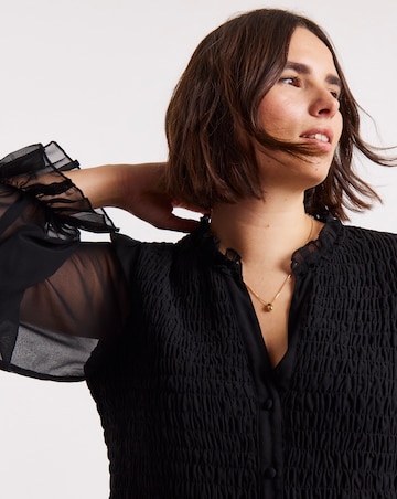 Simply Be Shirred Georgette V-Neck Blouse