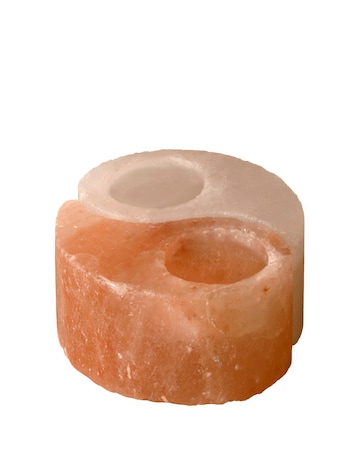 Serenity Yin and Yang Rock Salt Double Tea Light Holder