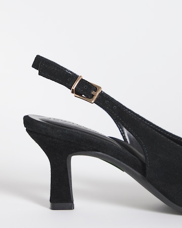 Verona Suede Pointed Toe Slingback Heels - Extra Wide Fit (EEE)