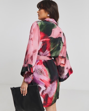 Religion Satin Crepe Tunic Tie Waist Dress