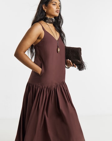 Chocolate Cotton Cami Dress