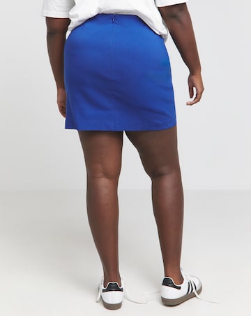 Cobalt Blue Super Stretch Split Mini Skirt