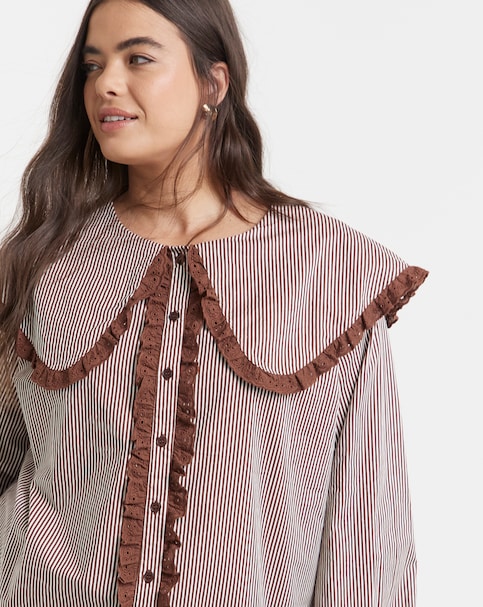 Neon Rose Stripe Blouse