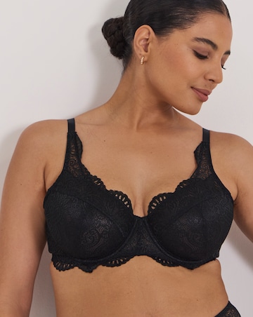 Pretty Secrets Mila Lace Full Cup Wired Bra (B-G) Black