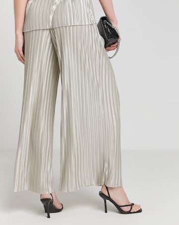 Joanna Hope Metallic Plisse Wide Leg Trousers