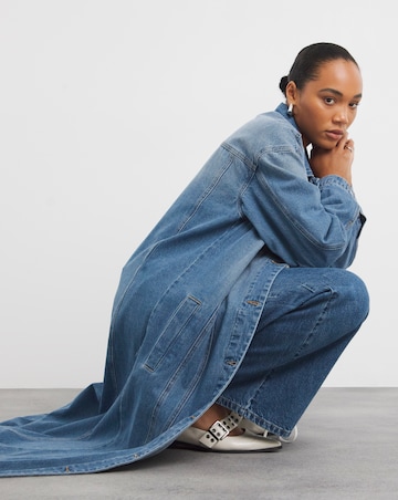 Mid Blue Maxi Denim Jacket