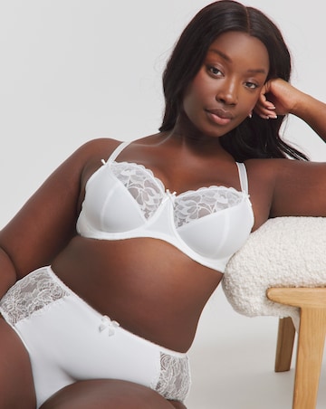 Pretty Secrets Ivy Lace Basic Balcony Wired Bra (B-F) White