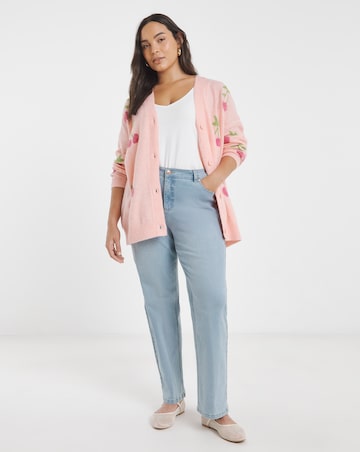 Cherry Graphic Print Boyfriend Cardigan