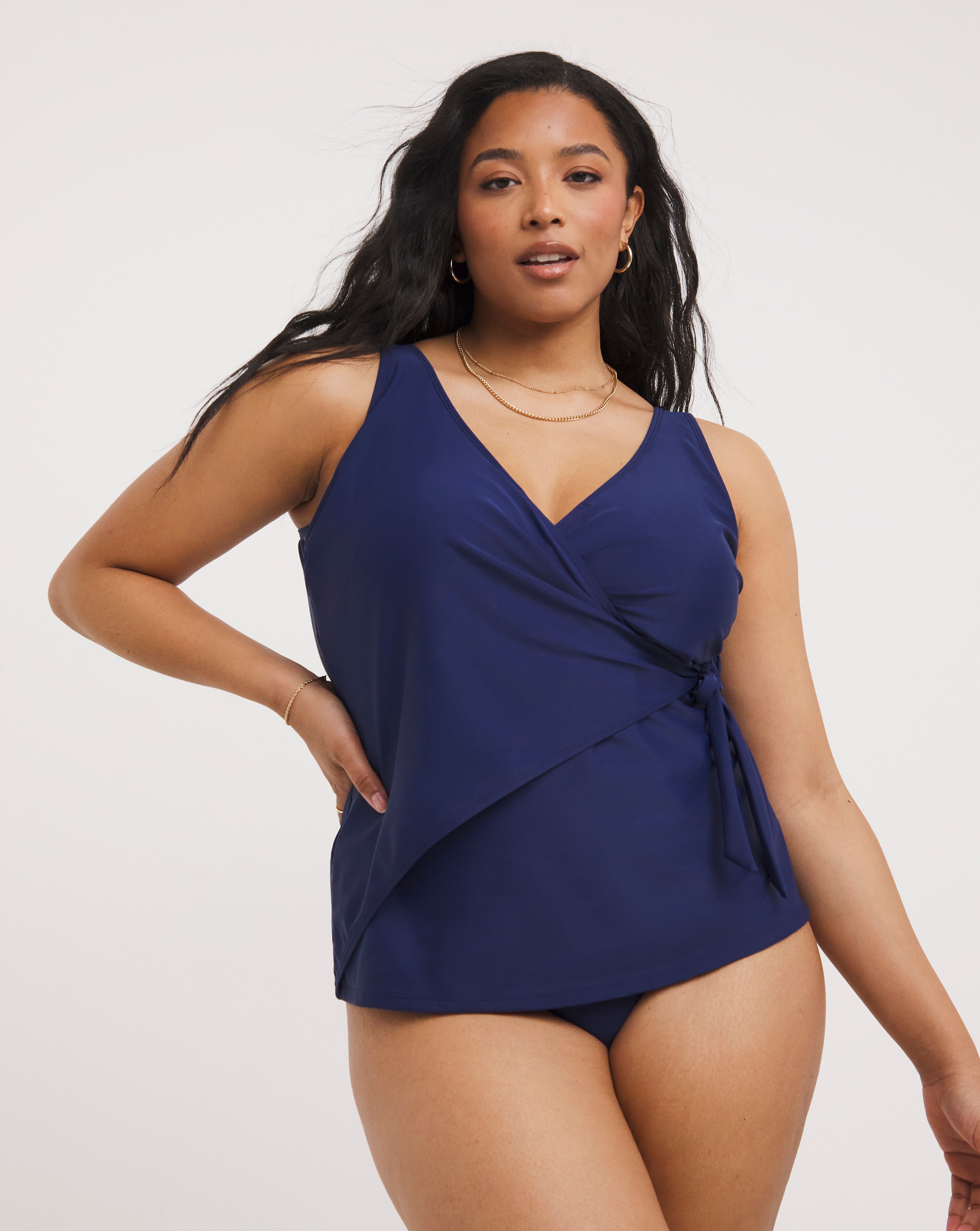 Leaf Mix And Match Wrap Over Tankini Top Simply Be