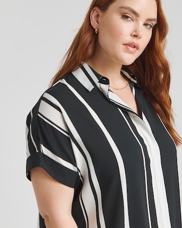 Simply Be Mono Stripe Midi Shirt Dress