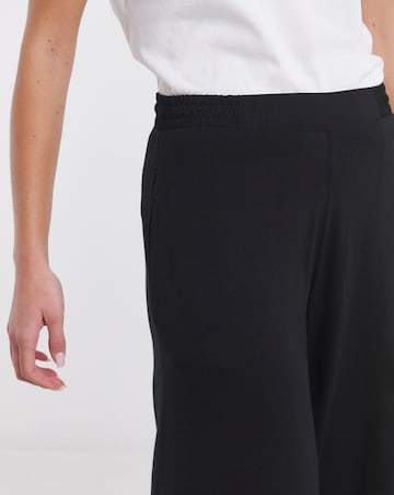 Black Jersey Elasticated Waist Wide Leg Trouser