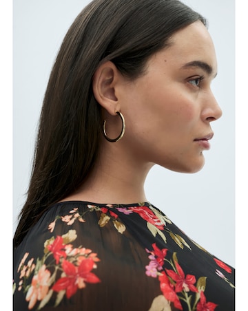 Mango Floral Ruffled Blouse