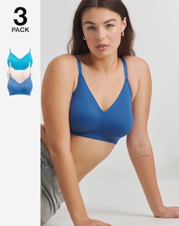 Pretty Secrets (3 Pack) New Claire Micro Moulded Full Cup Non Wired Bras (B-E)