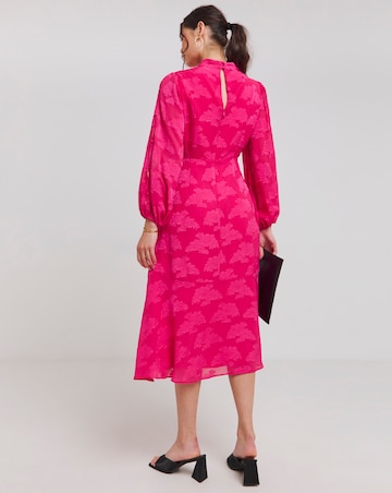 Joanna Hope Button Sleeve Burnout Maxi Dress