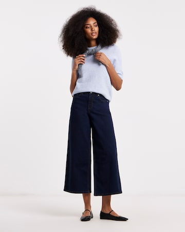 Simply Be Indigo 24/7 Crop Wide Leg Jeans