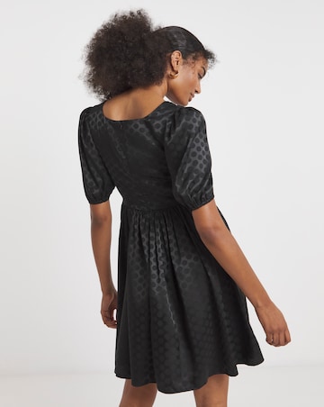 Flounce London Jacquard Spot Mini Dress
