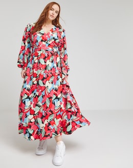 Simply Be Floral Print Wrap Midi Dress