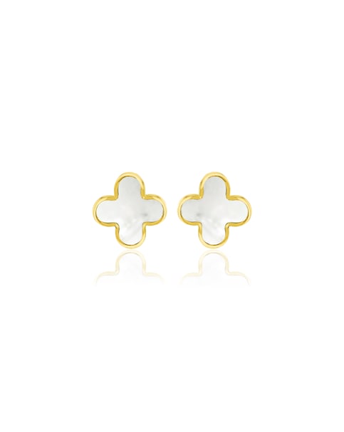 9CT Gold Mother of Pearl Petal Studs