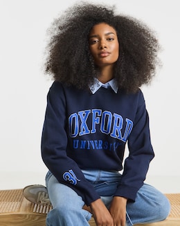 Navy Oxford License Sweatshirt
