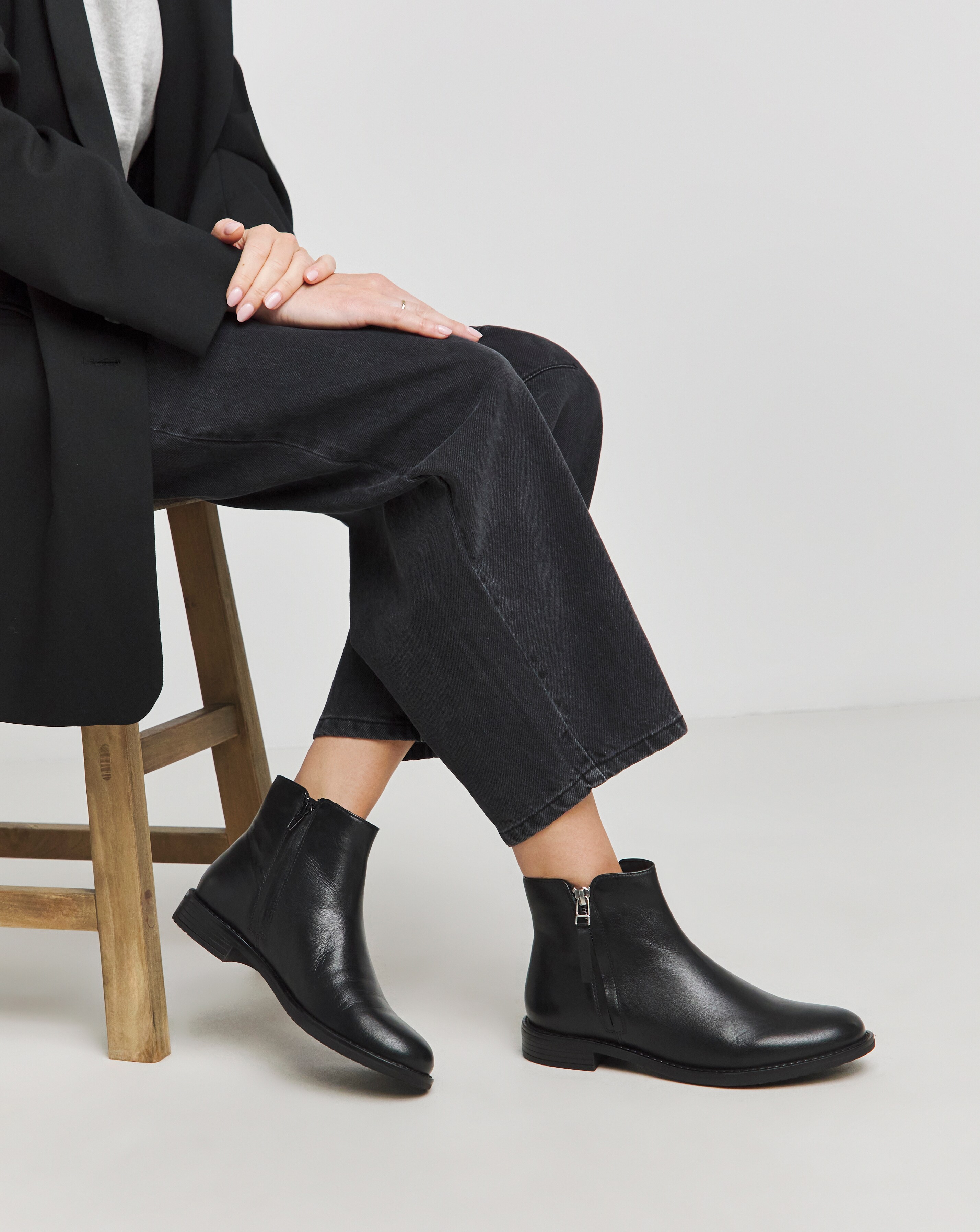 Lucinda Leather Side Zip Boot - Extra Wide Fit (EEE)