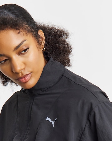 PUMA Her Relaxed Woven 1/2 Zip Crew