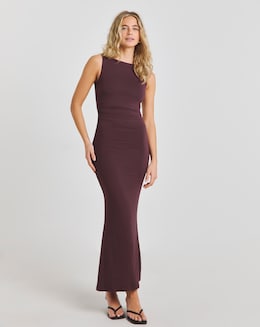 TALA 365 Ruched Side Boat Neck Maxi Dress