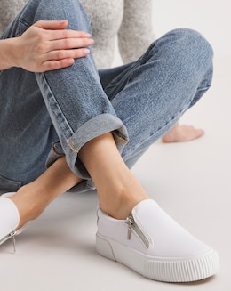 Esme Side Zip Trainers - Wide Fit (E)