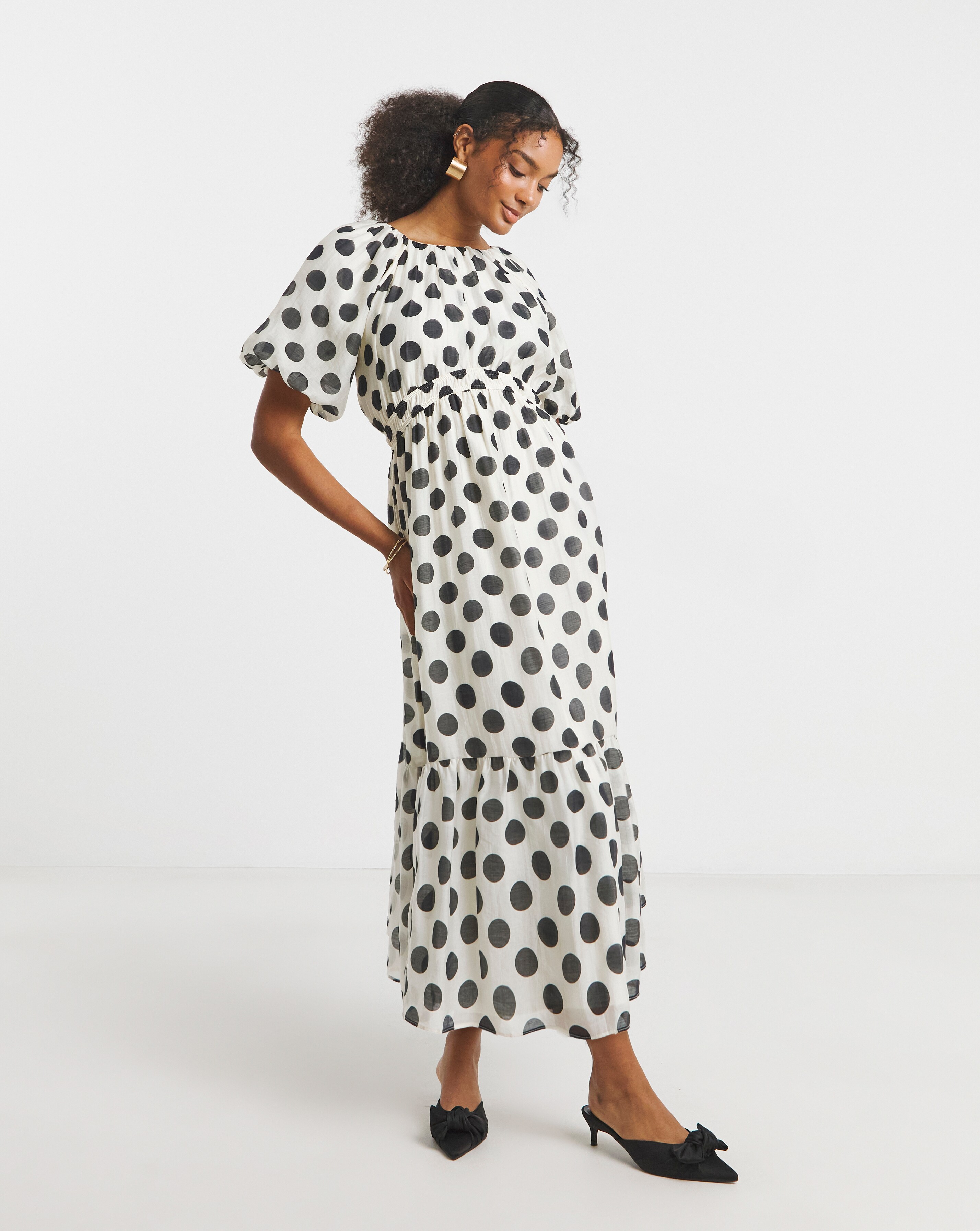 Joanna Hope Puff Sleeve Printed Dress