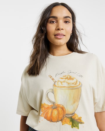 Ecru Pumpkin Spice Latte Graphic T-Shirt