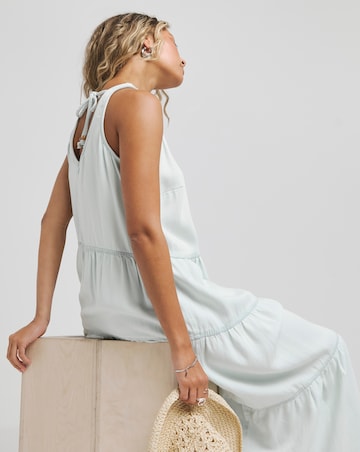 Lightweight Denim Light Wash Smock Maxi Dress