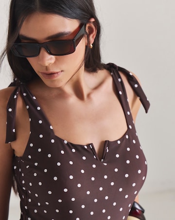 MAGISCULPT Firm Control Adjustable Tie Strap V Detail Swimsuit