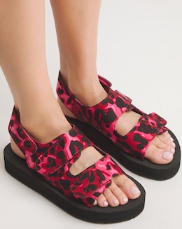 Simply Be Dream Touch And Close Active Flat Sandals - Wide Fit (E)