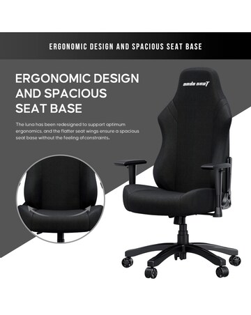 AndaSeat Luna Premium Gaming Chair - Black Fabric