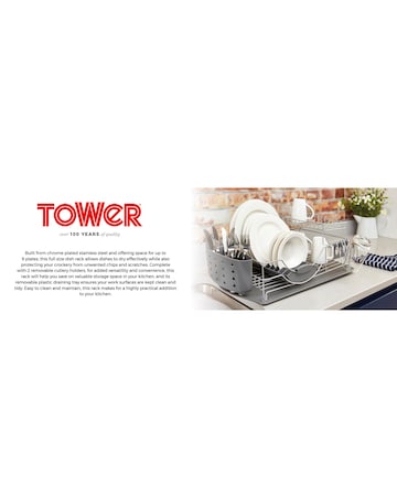 Tower Compact Dishrack with Cutlery Holder