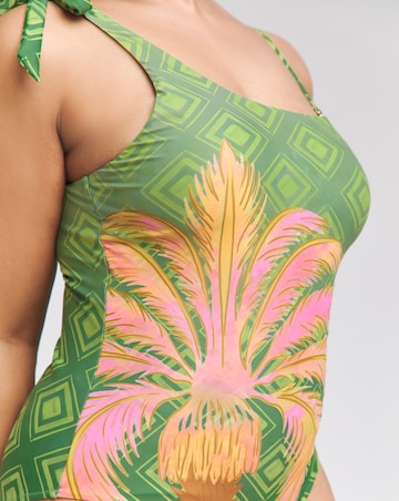 Chelsea Peers One Shoulder Palm Print Swimsuit