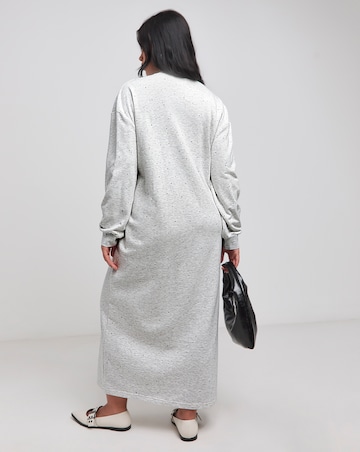 Grey Diamante Sweat Dress