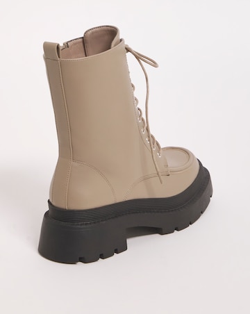 Carina Lace Up Chunky Ankle Boots - Extra Wide Fit (EEE)