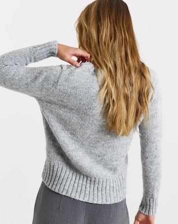 Simply Be Grey Marl 3D Floral Cardigan