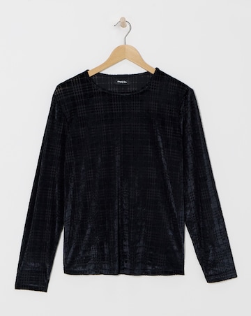 Black Velvet Check Burn Out Top
