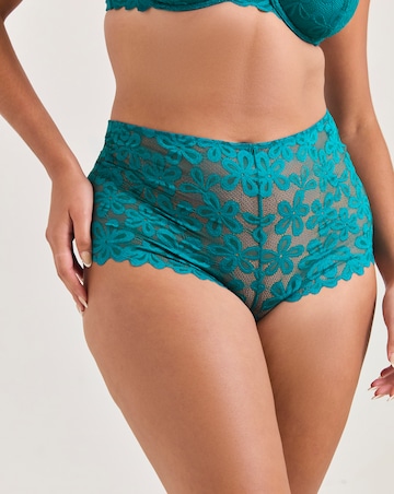 Pretty Secrets (2 Pack) Daisy Lace Shorts Green/Plum