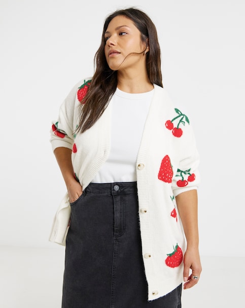 Simply Be Boyfriend Cardigan - Ivory