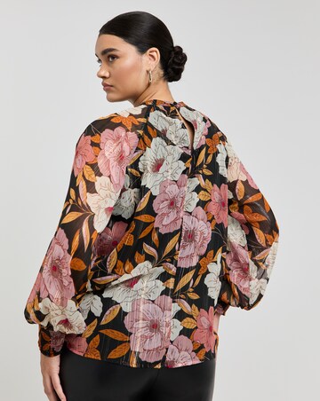 Joanna Hope Deep Cuff Printed Blouse