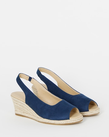 Marlow Peep Toe Espadrille Wedge With Slingback - Wide Fit (E)
