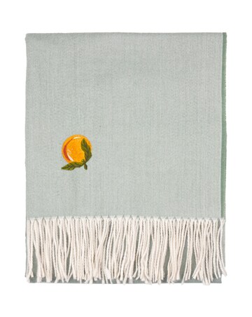 Furn. Fruits Lightweight Orange Embroidered Throw