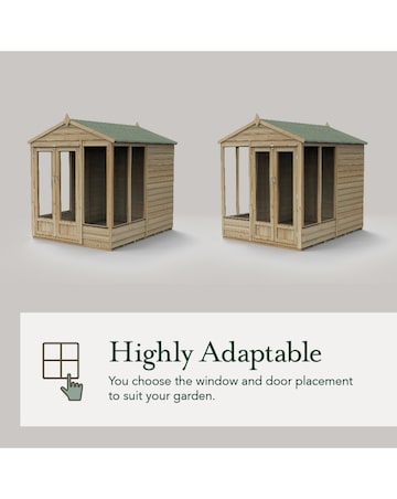 Forest 4LIFE Pent Summerhouse 8x6 - Double Door - 4 Window (Home Delivery)