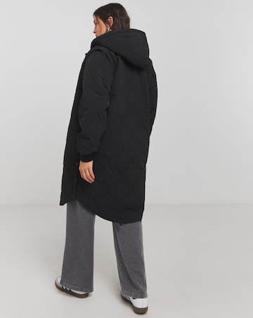 Black Double Onion Quilted Hybrid Jacket / Gilet