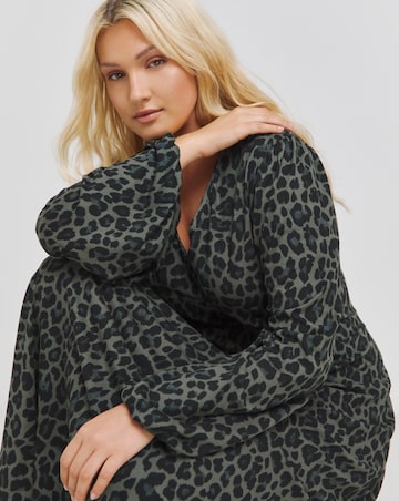 Green Animal Supersoft Midi Dress